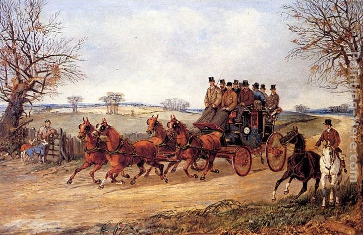 Henry Alken A Coach and Four on an Autumn Road